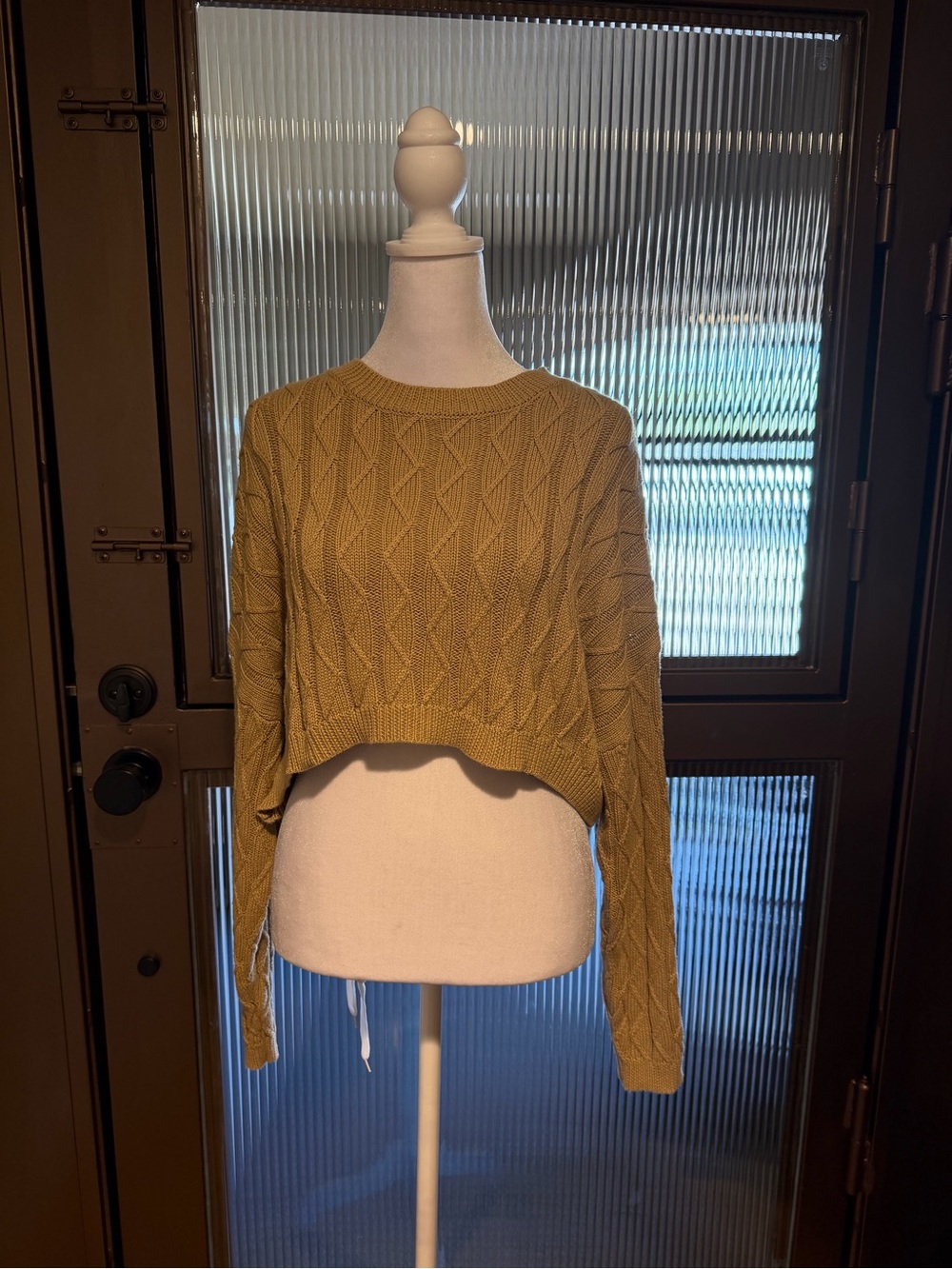 Find Me Now Beige Knit Cropped Sweater